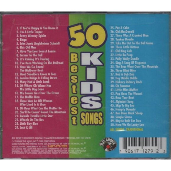 50 Bestest Kids Songs CD 2003 DJ's Choice Party Music New Sealed (case cracks) - Picture 2 of 6